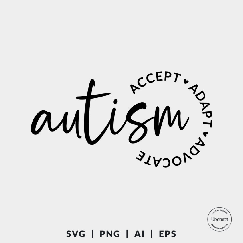Autism Accept Adapt Advocate Svg, Autism Awareness Svg | Ubenart