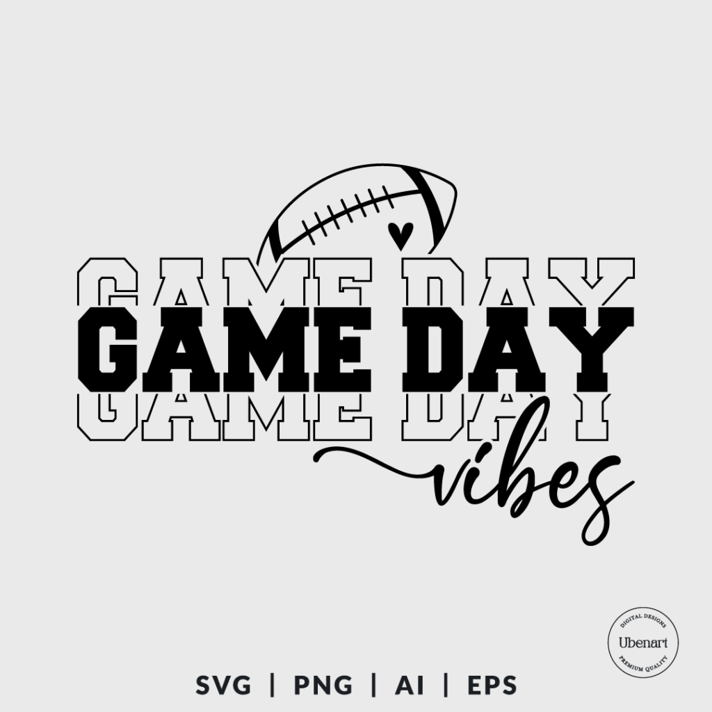 Game Day Football Svg, Football Mom Svg | Ubenart