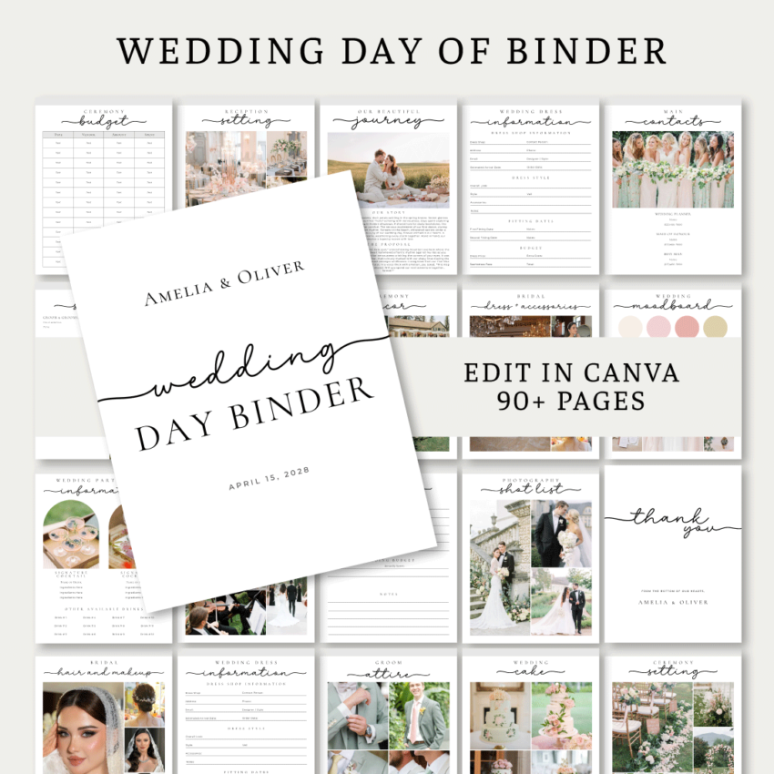 Wedding Day Binder Template